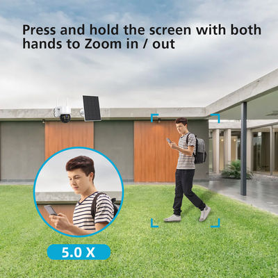2MP 1080p CMOS Sensor Painel Solar Câmera IP Wifi para visão noturna ao ar livre