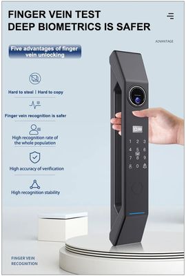 Fechaduras de porta externas inteligentes com impressão digital/senha/cartão Capacidade de 100 cartão de desbloqueio