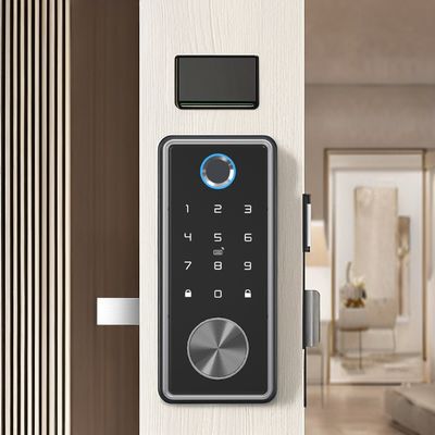 Fechadura inteligente de liga de zinco preto azul para rede WIFI Tuya APP cartão de memória