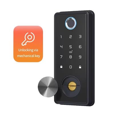 Fechadura inteligente de liga de zinco preto azul para rede WIFI Tuya APP cartão de memória