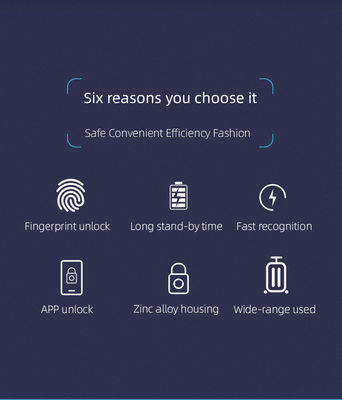 Interface USB Fornecimento de energia Mini Fechadura de porta bagagem impressão digital Smart Padlock para portas
