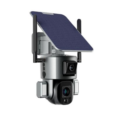 Vigilância sem fio WIFI com câmera solar 4K dupla 10X zoom óptico e visão noturna