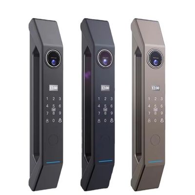 Cartão Desbloquear Smart Doorlock com Câmera Automático Olho de Gato e impressão digital APP Intercom