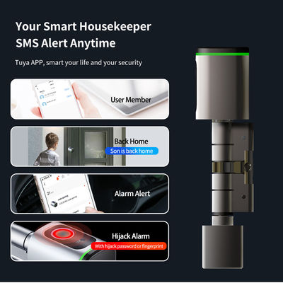 Tuya Smart TT Lock Digital Biométrico Impressão digital da porta de fechadura cilindro para acesso seguro