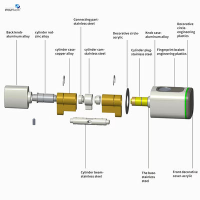 Tipo-C Power Supply Smart Cylinder Lock O produto indispensável para as suas necessidades de segurança