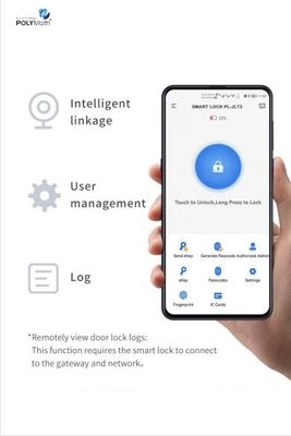 Impressões digitais fáceis de usar WIFI Porta de segurança interna Bloqueio de porta Garra de liga de zinco para hotel