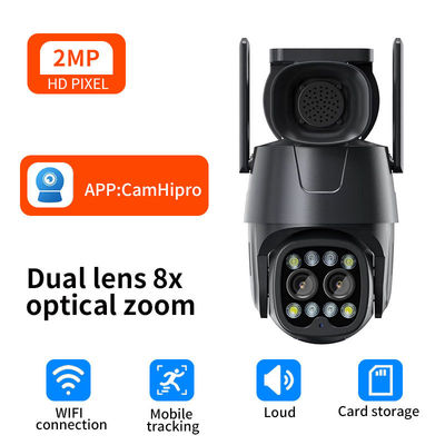 2.8 8mm Dual Lens PTZ IP Camera com Hybrid Zoom Human Detection e Audio Capability
