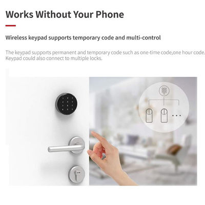 Função de alarme Retrofit cinza fechadura de porta Smart Knob para Bluetooth Gateway e Deadlock