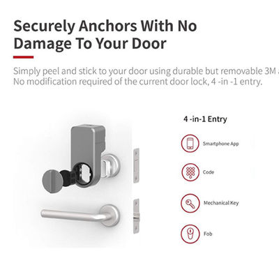 Função de alarme Retrofit cinza fechadura de porta Smart Knob para Bluetooth Gateway e Deadlock