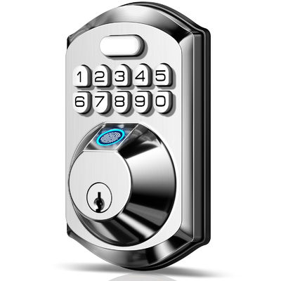 Entrada sem chave Impressão digital Bloqueio de porta Tuya Cartão de memória inteligente Opção de armazenamento de dados Cinza