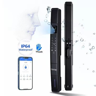 2024 TUYA App Smart Lock Wifi 3D Face Fingerprint Recognition para porta de vidro de madeira em casa
