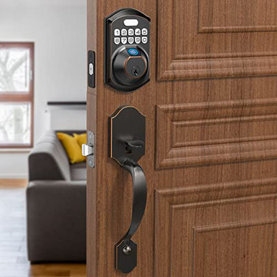 Fechadura de porta inteligente pesada para porta de madeira em Dubai Ouro Israel Israel 4 baterias AA