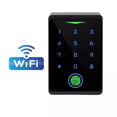 Controlador de acesso de entrada de porta de teclado RFID inteligente com impressão digital e Wiegand
