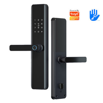 Modern Simplicity Style TUYA Smart Fingerprint Door Lock para portas de aço de madeira de alumínio
