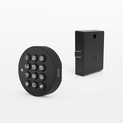 Fechadura de gaveta de senha eletrônica de abertura livre para porta de vidro Gabinete de cama em preto