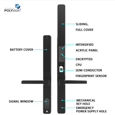 Blue Tooth Network Porta de alumínio Tuya Bloqueio de impressão digital à prova d'água BLE WIFI Bloqueio de porta inteligente