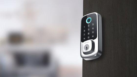 Fechadura de porta exterior de impressão digital com chave de segurança inteligente e funcionalidade de cartão de memória
