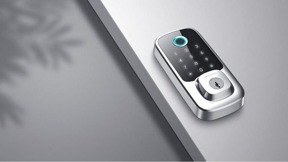 Fechadura de porta exterior de impressão digital com chave de segurança inteligente e funcionalidade de cartão de memória
