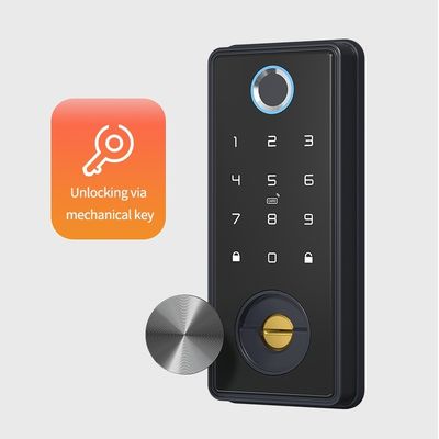 Porta de alumínio TUYA Smart Lock com reconhecimento de impressões digitais e armazenamento de cartão de memória
