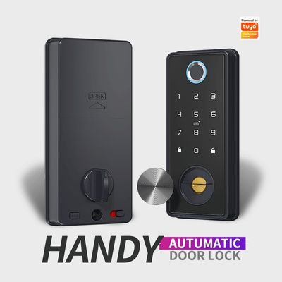 Porta de alumínio TUYA Smart Lock com reconhecimento de impressões digitais e armazenamento de cartão de memória