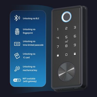 Fechadura de porta de liga de zinco impressão digital fechadura eletrônica inteligente para apartamento de hotel