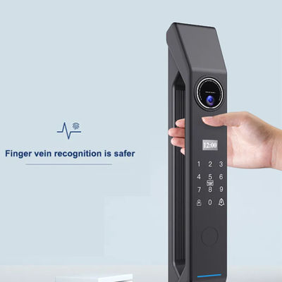 Prata Azul Mocha Digital Smart Door Lock Impressão digital/Password/Card Desbloquear 100 Capacidade