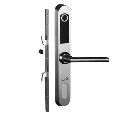 Fechadura de porta de vidro biométrica de impressão digital de aço inoxidável impermeável para portas deslizantes