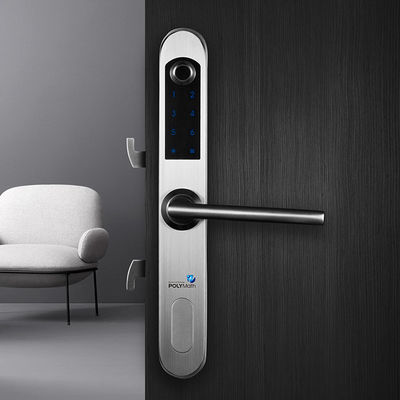 Fechadura de porta de vidro biométrica de impressão digital de aço inoxidável impermeável para portas deslizantes