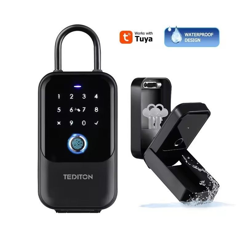 Caixa de fechadura de chave WiFi montada na parede IP65 à prova d'água para porta de madeira e conectividade de aplicativos