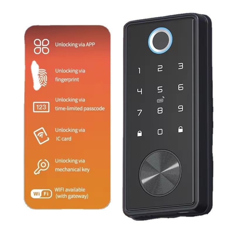 Opções convenientes de armazenamento de dados de cartão de memória para fechadura inteligente em portas de aço inoxidável