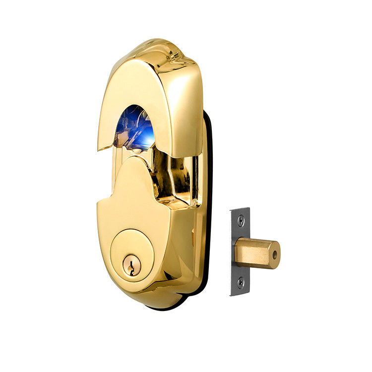 Porta de madeira de alta segurança cor dourada impermeável deslizante Smart impressão digital fechadura de porta 42,1 * 35,6 * 51,5 cm