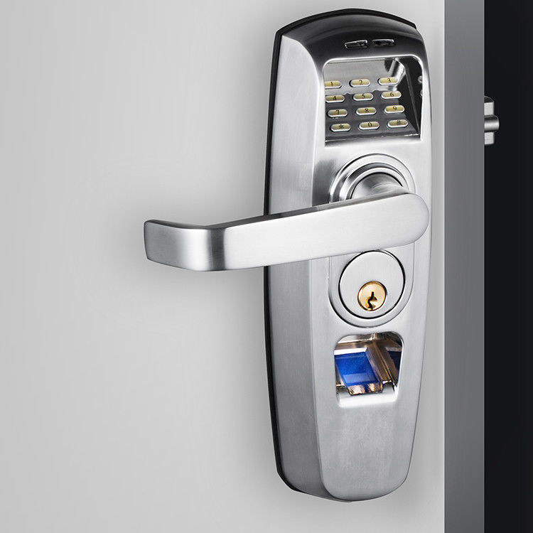 Porta de madeira impressão digital chave senha desbloquear porta de segurança Smart Home fechadura com bateria