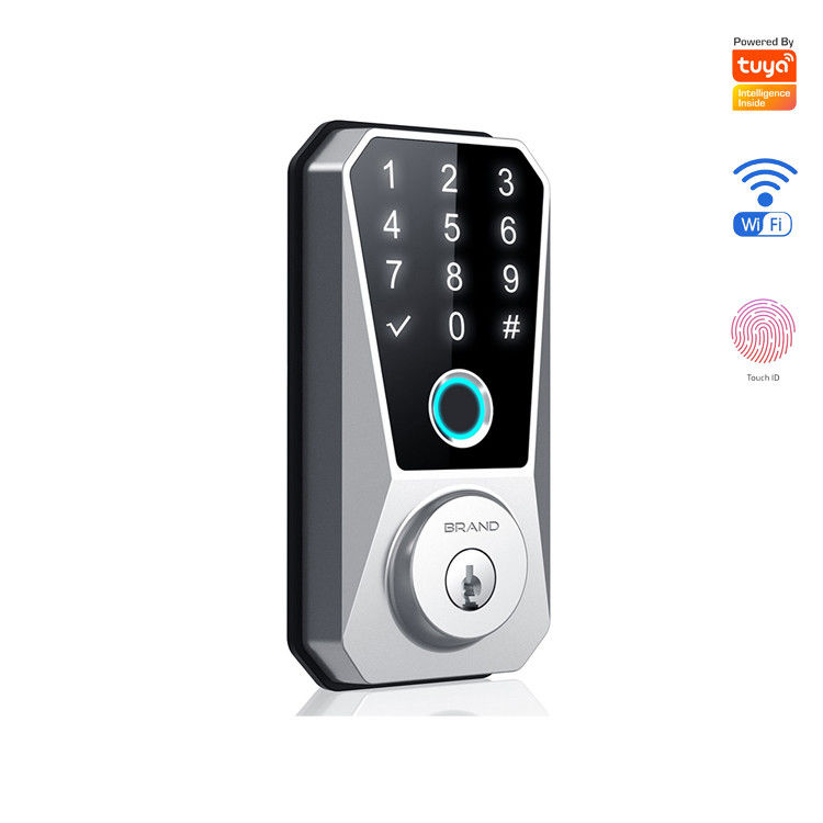 Porta de aço inoxidável Smart Deadbolt Lock Wifi Digital Front Keyless para casa Tuya App