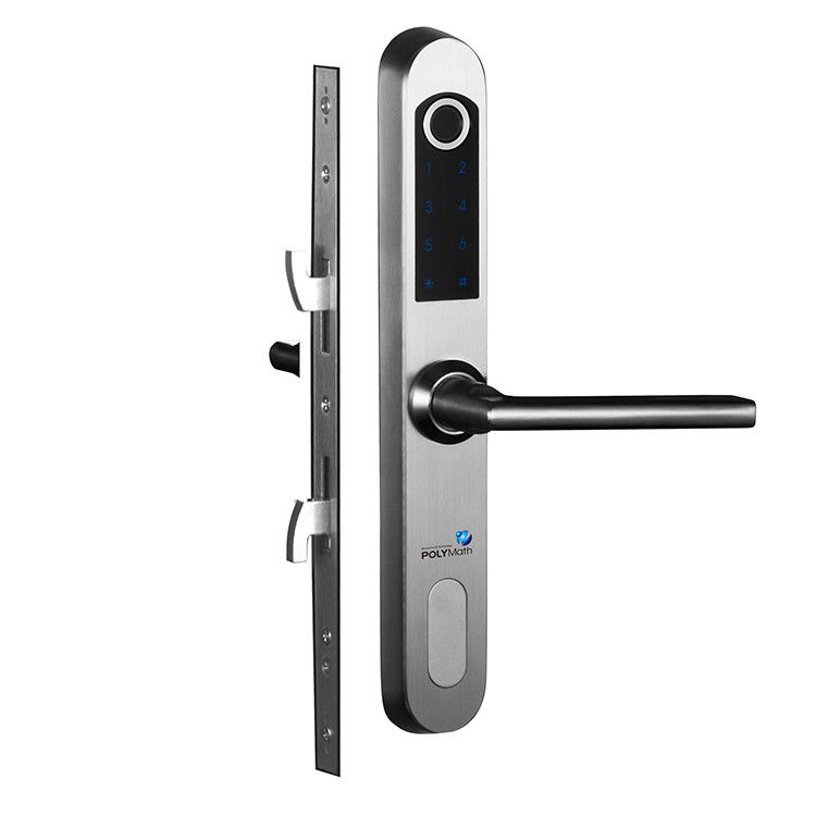 Fechadura de porta de vidro biométrica de impressão digital de aço inoxidável impermeável para portas deslizantes